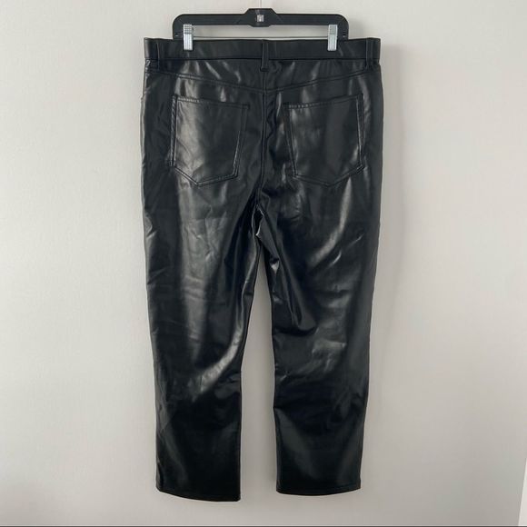 Abercrombie & Fitch 90's Straight Vegan Faux Leather Pants 34 - Picture 6 of 8